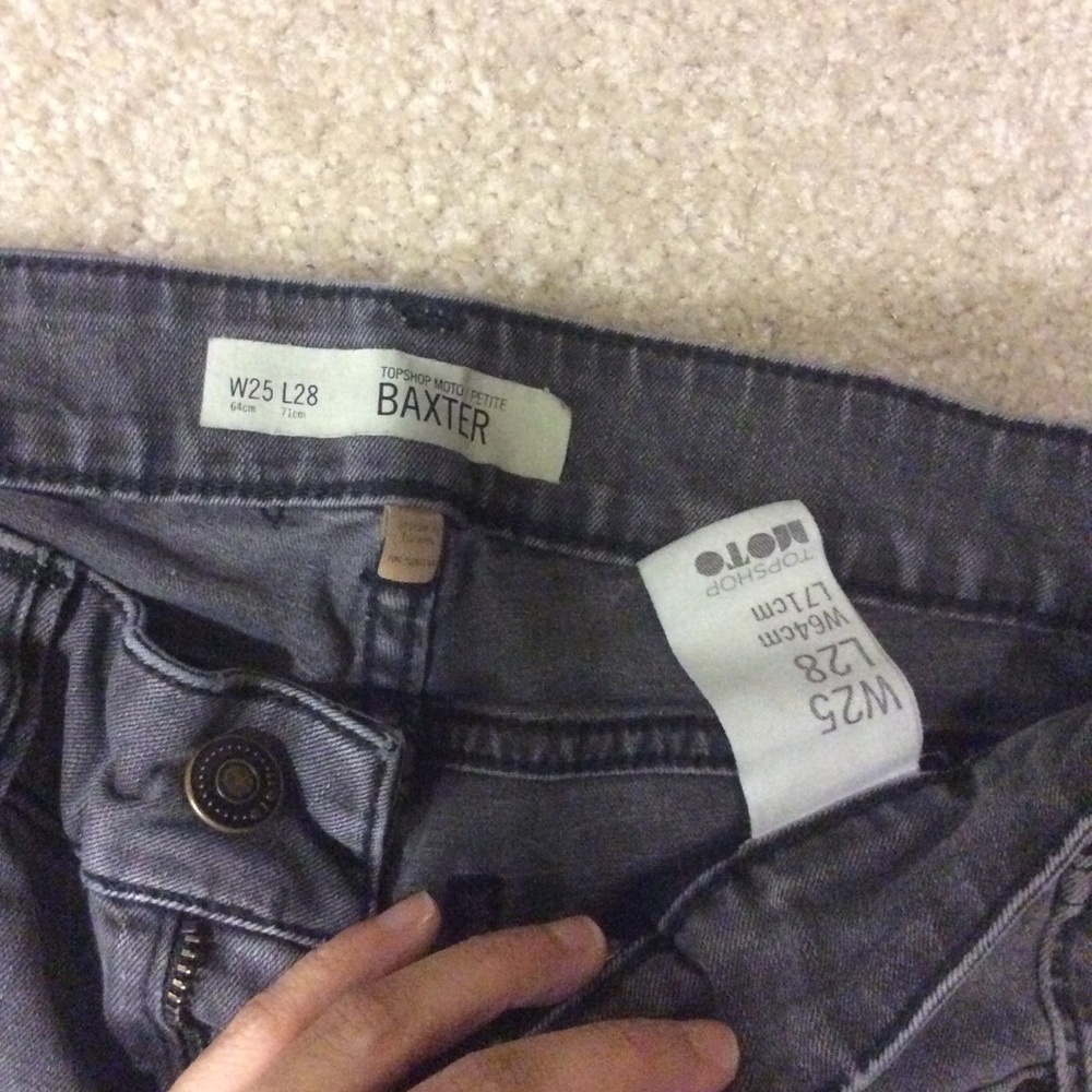 Topshop grey skinny jeans